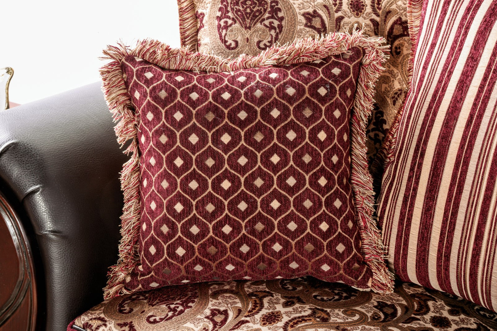 Franklin Burgundy/Espresso Chair - Ornate Home