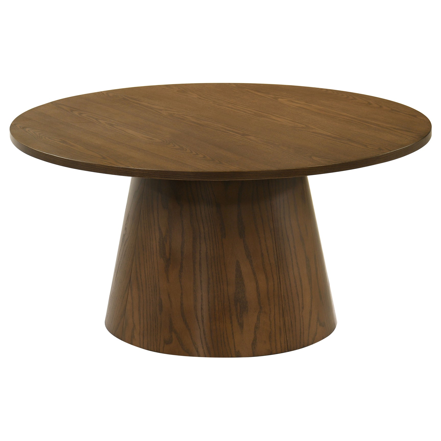 Franklin Dark Brown 2-piece Round Pedestal Coffee Table Set - Ornate Home