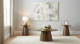 Franklin Dark Brown 3-piece Round Pedestal Coffee Table Set - Ornate Home