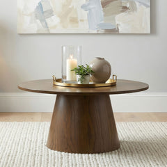 Franklin Dark Brown 36-inch Round Pedestal Coffee Table - Ornate Home