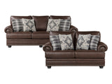 Franklin Dark Brown Sofa & Loveseat - Ornate Home