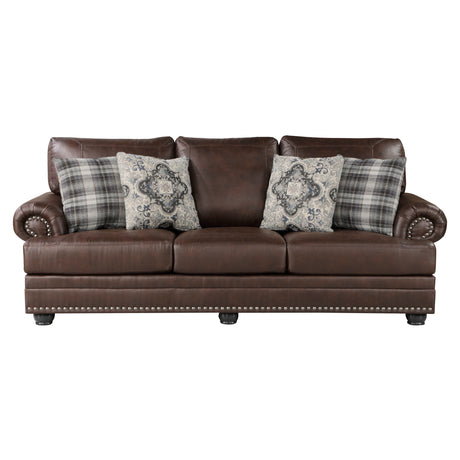 Franklin Dark Brown Sofa & Loveseat - Ornate Home