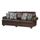 Franklin Dark Brown Sofa & Loveseat - Ornate Home