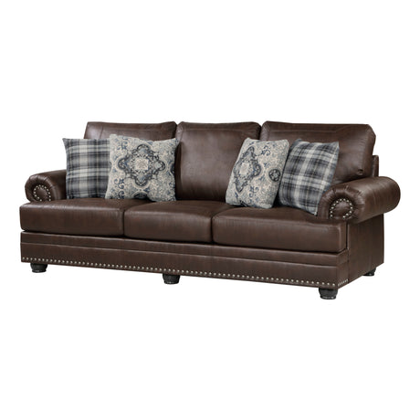 Franklin Dark Brown Sofa & Loveseat - Ornate Home