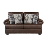 Franklin Dark Brown Sofa & Loveseat - Ornate Home