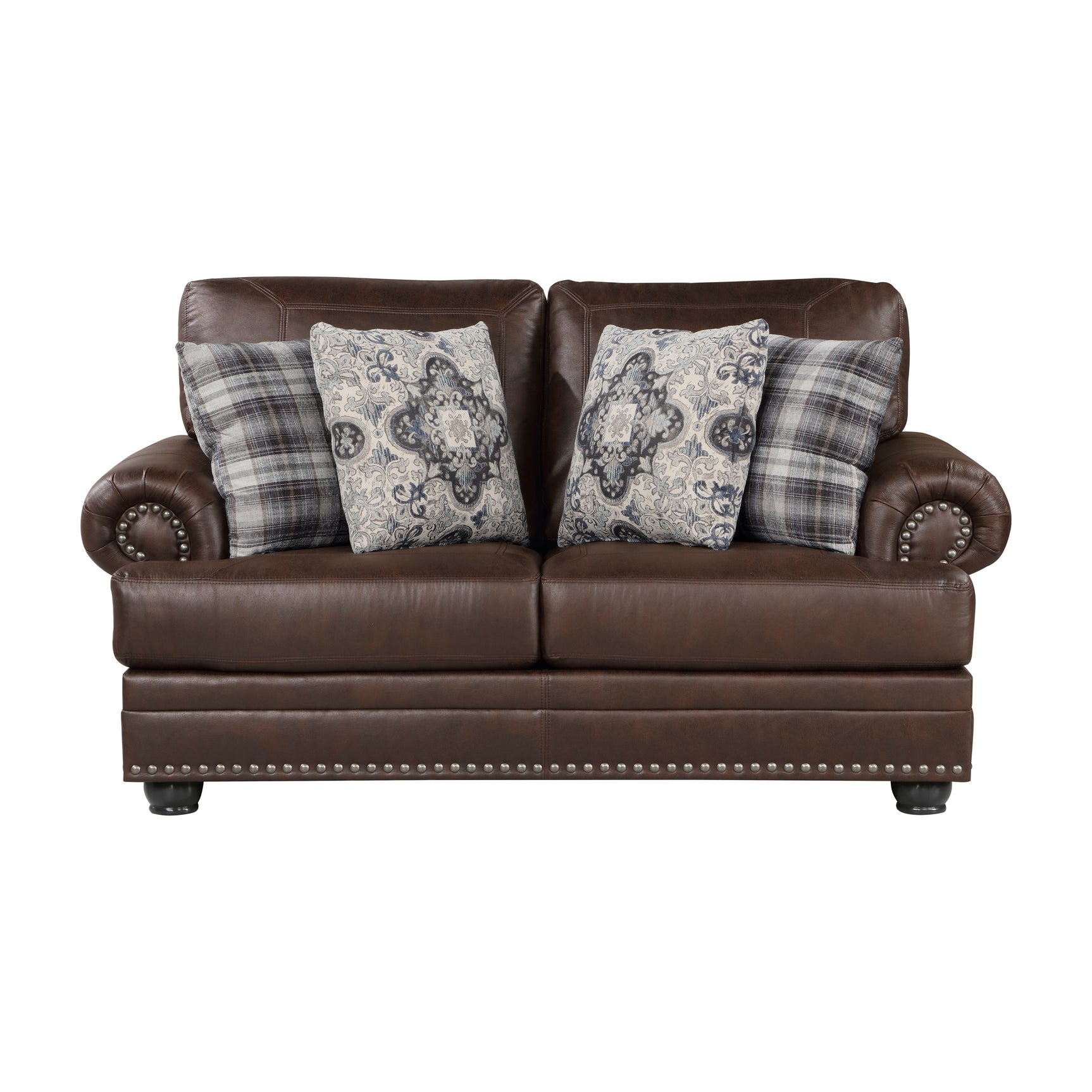 Franklin Dark Brown Sofa & Loveseat - Ornate Home