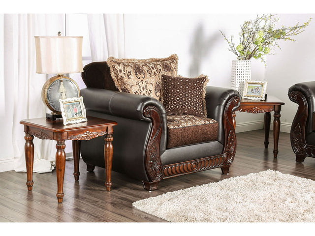 Franklin Dark Brown/Tan Chair - Ornate Home