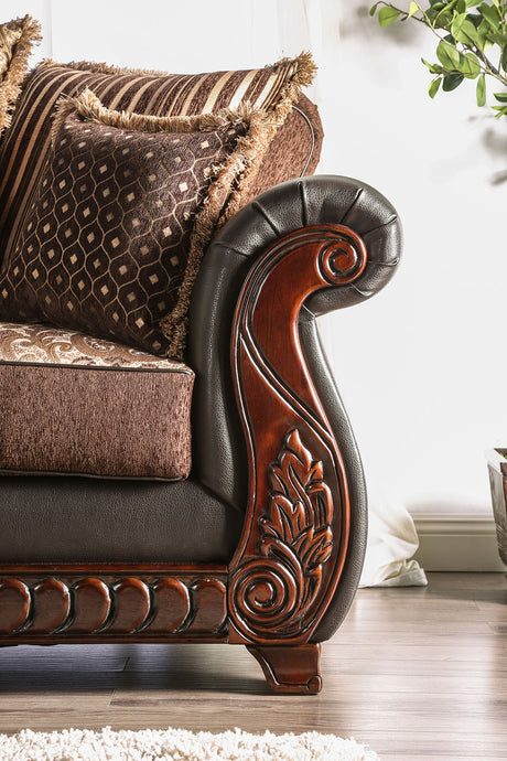 Franklin Dark Brown/Tan Chair - Ornate Home