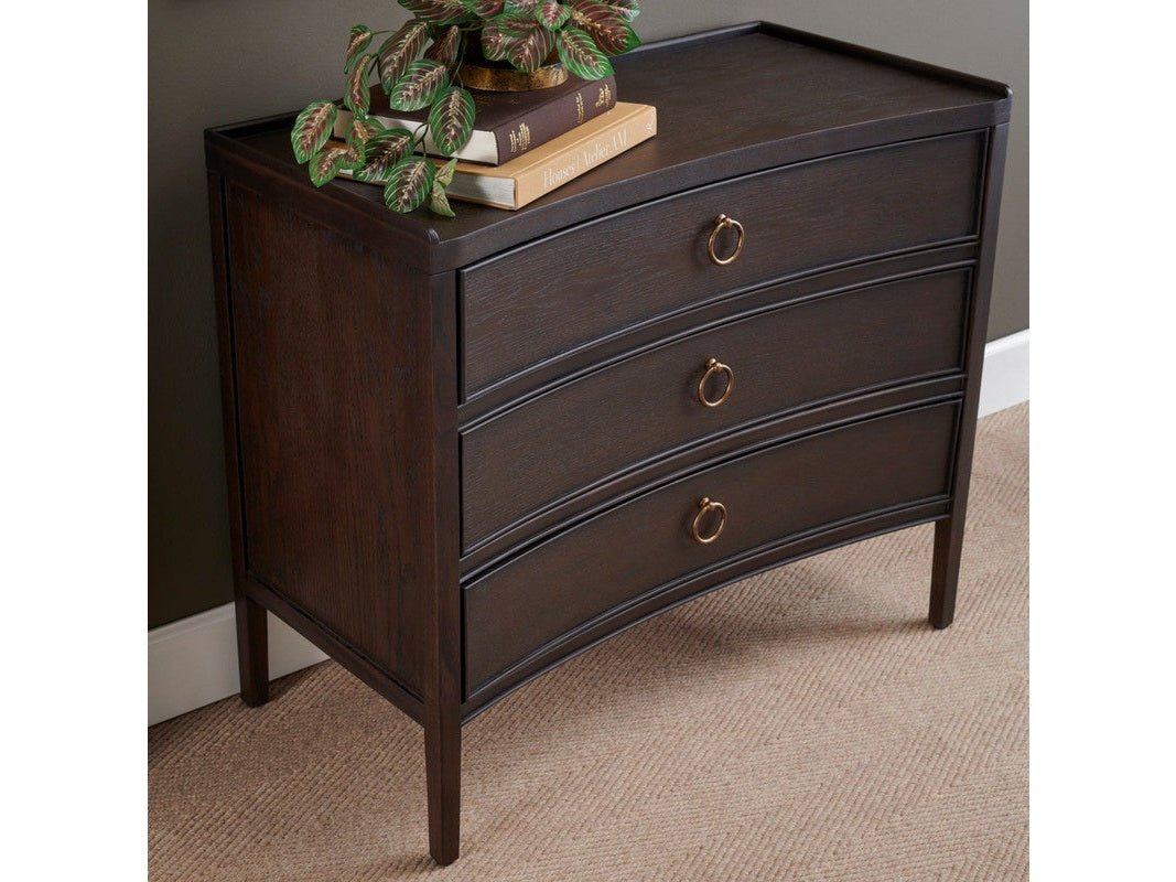 Franklin Dark Brown Three-Drawer Chest - Ornate Home