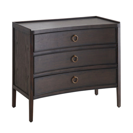Franklin Dark Brown Three-Drawer Chest - Ornate Home