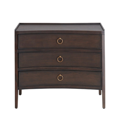 Franklin Dark Brown Three-Drawer Chest - Ornate Home