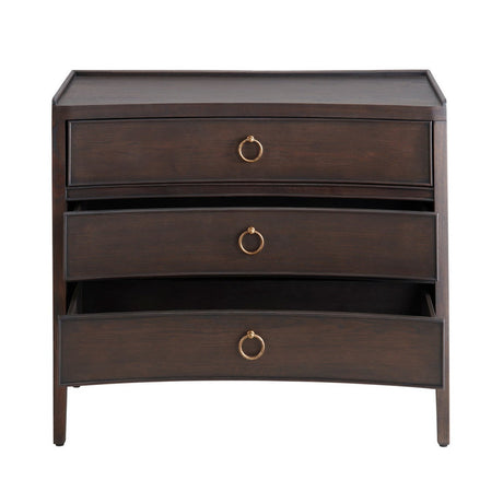 Franklin Dark Brown Three-Drawer Chest - Ornate Home