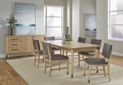 Franklin Dining Chair in Au Natural and Gray Leather (Set of 2) - Ornate Home