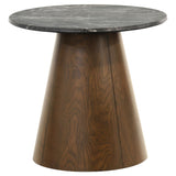 Franklin Grey/Dark Brown 3-piece Round Pedestal Coffee Table Set - Ornate Home