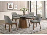 Franklin Grey/Dark Oak 5-piece Round Dining Table Set - Ornate Home