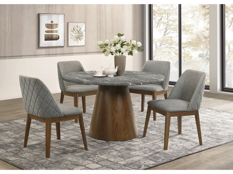 Franklin Grey/Dark Oak 5-piece Round Dining Table Set - Ornate Home