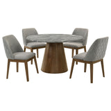 Franklin Grey/Dark Oak 5-piece Round Dining Table Set - Ornate Home