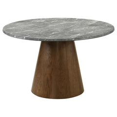 Franklin Grey/Dark Oak 5-piece Round Dining Table Set - Ornate Home