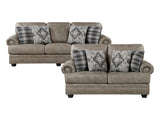Franklin Mushroom Brown Sofa & Loveseat - Ornate Home