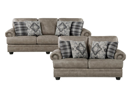Franklin Mushroom Brown Sofa & Loveseat - Ornate Home