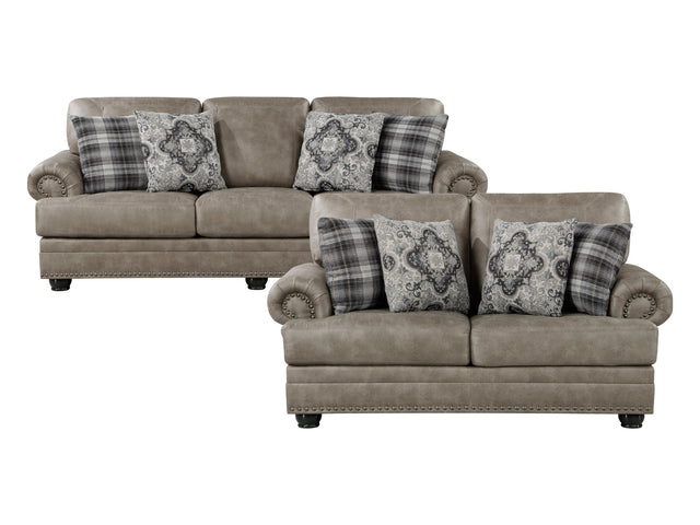 Franklin Mushroom Brown Sofa & Loveseat - Ornate Home
