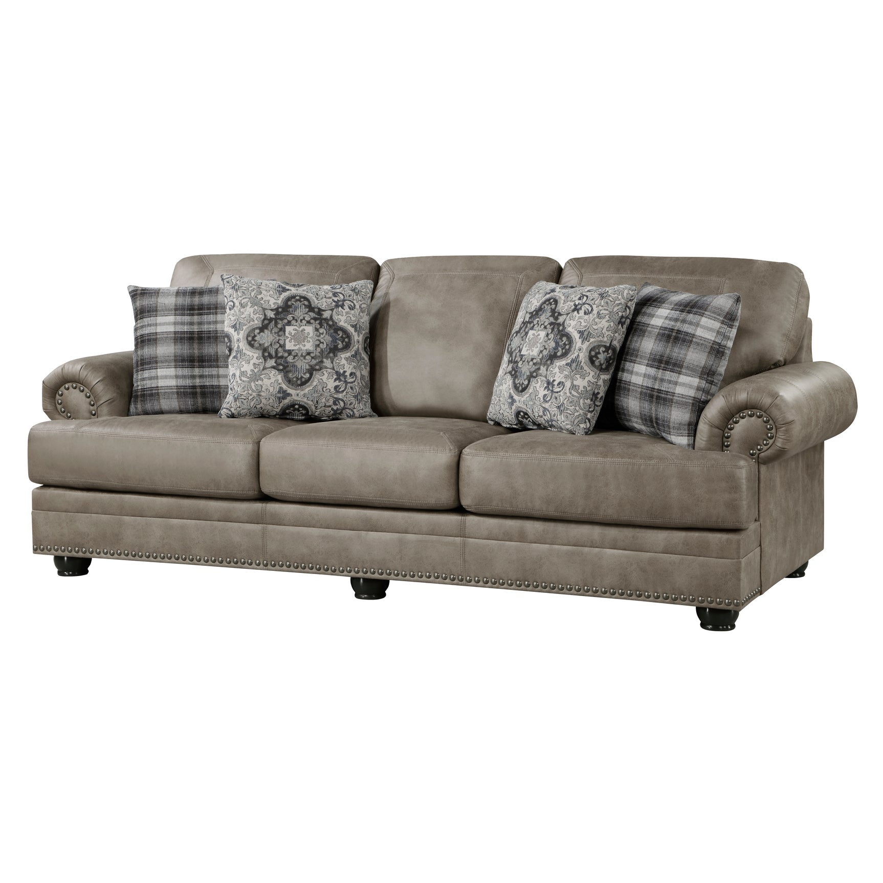 Franklin Mushroom Brown Sofa & Loveseat - Ornate Home