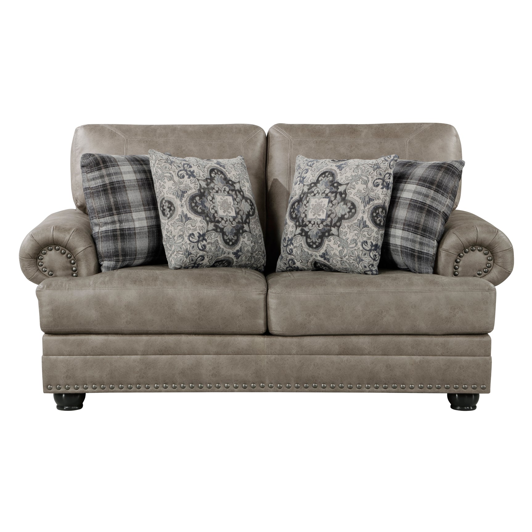 Franklin Mushroom Brown Sofa & Loveseat - Ornate Home