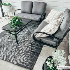 Frankville Black&White All Over Performance Outdoor Rug - Ornate Home