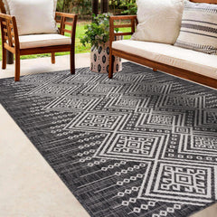 Frankville Black&White All Over Performance Outdoor Rug - Ornate Home