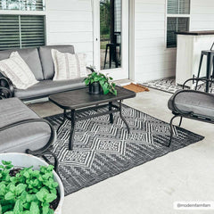 Frankville Black&White All Over Performance Outdoor Rug - Ornate Home