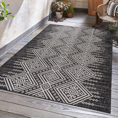 Frankville Black&White All Over Performance Outdoor Rug - Ornate Home