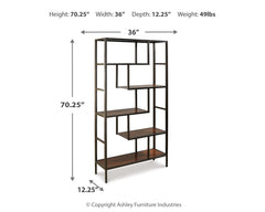 Frankwell Brown/Black Bookcase - Ornate Home