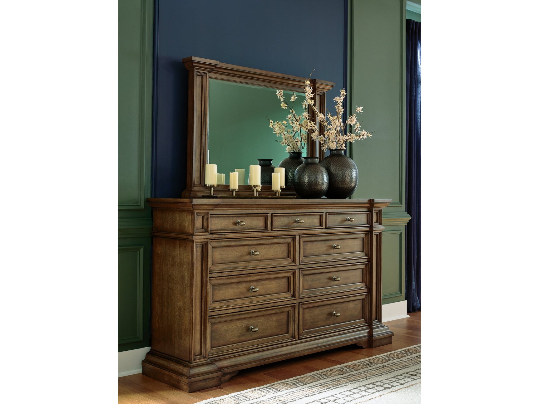 Frantanna Brown Dresser and Mirror - Ornate Home