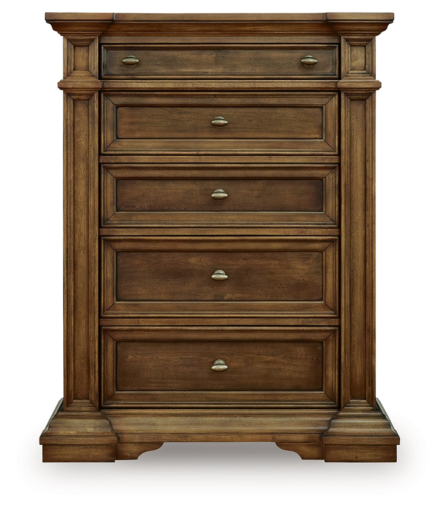 Frantanna Brown Five Drawer Chest - Ornate Home