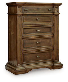 Frantanna Brown Five Drawer Chest - Ornate Home