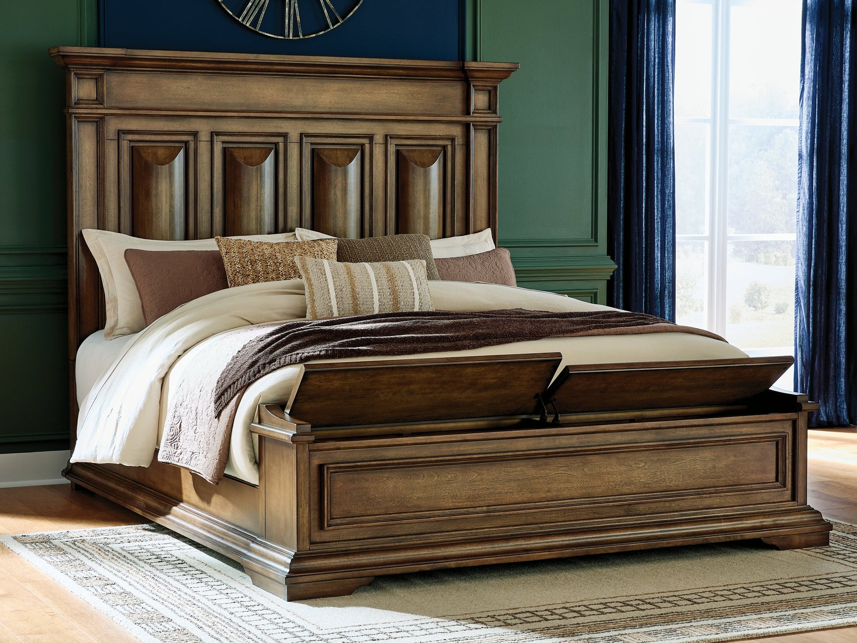 Frantanna Brown King Panel Storage Bed (Online Special Price) - Ornate Home