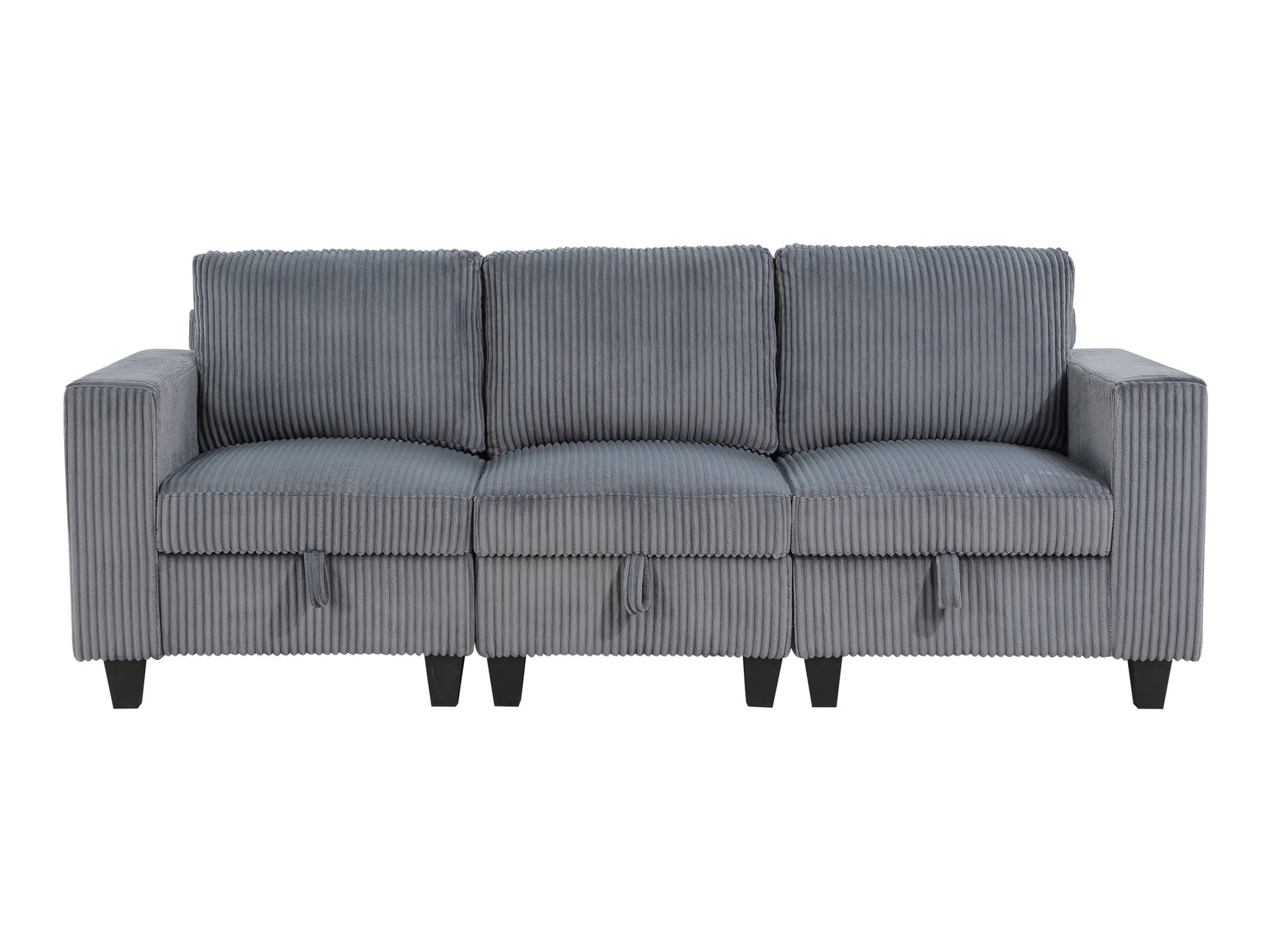 Franz Beige Walterboro Dark Gray Storage Sofa with Charging Ports - Ornate Home