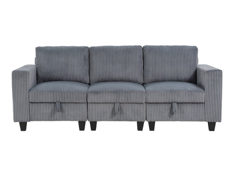 Franz Beige Walterboro Dark Gray Storage Sofa with Charging Ports - Ornate Home