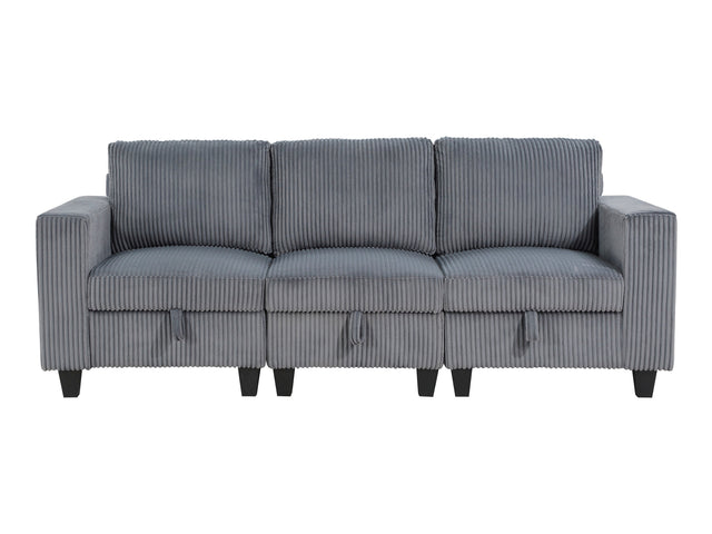 Franz Beige Walterboro Dark Gray Storage Sofa with Charging Ports - Ornate Home