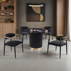 Frascone Black 5 Pc. Round Dining Table Set - Ornate Home