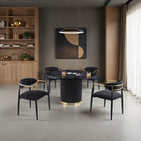 Frascone Black 5 Pc. Round Dining Table Set - Ornate Home