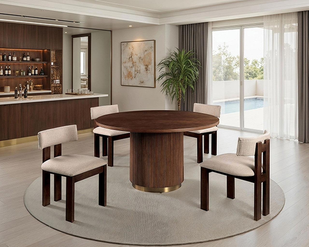 Frascone Brown 5 Pc. Dining Table Set - Ornate Home