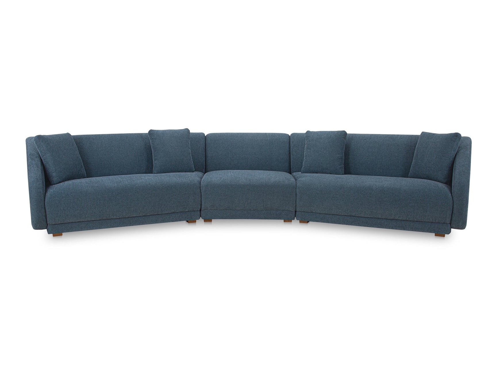 Fraser Deep Blue 3 Piece Modular Sectional with Slipper - Ornate Home