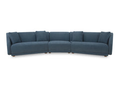 Fraser Deep Blue 3 Piece Modular Sectional with Slipper - Ornate Home