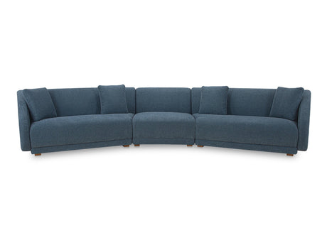 Fraser Deep Blue 3 Piece Modular Sectional with Slipper - Ornate Home