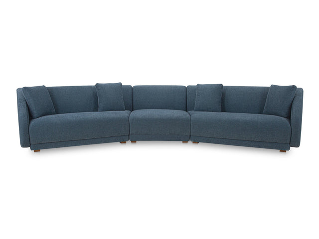 Fraser Deep Blue 3 Piece Modular Sectional with Slipper - Ornate Home
