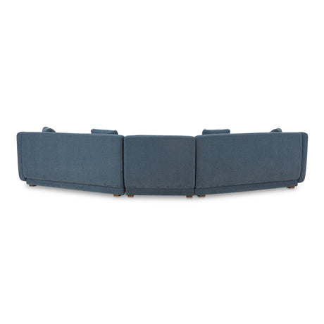 Fraser Deep Blue 3 Piece Modular Sectional with Slipper - Ornate Home