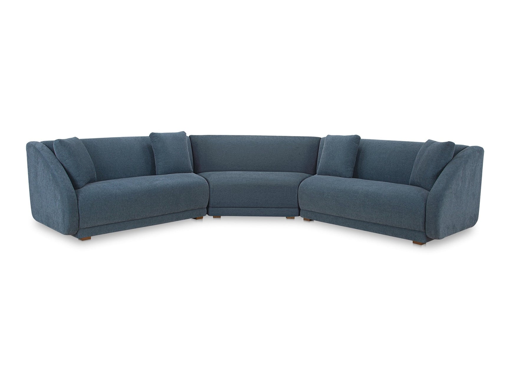 Fraser Deep Blue 3 Piece Modular Sectional with Wedge Slipper - Ornate Home