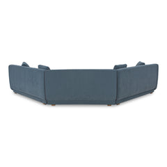 Fraser Deep Blue 3 Piece Modular Sectional with Wedge Slipper - Ornate Home