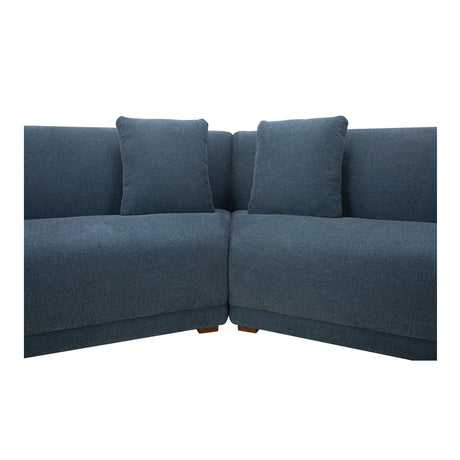 Fraser Deep Blue 3 Piece Modular Sectional with Wedge Slipper - Ornate Home